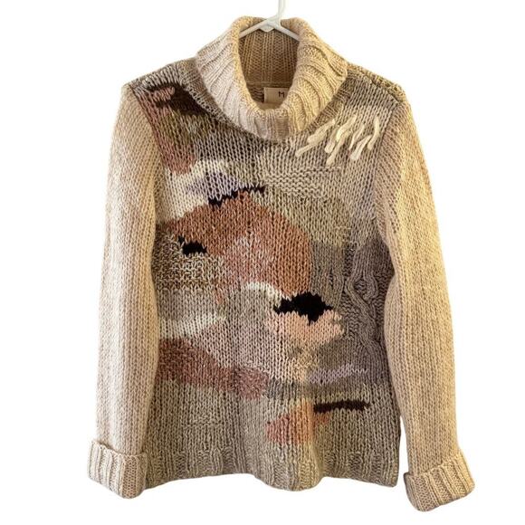 Anthropologie Far Away From Close Impasto Wool Alpaca Mohair Sweater Medium - Picture 3 of 8